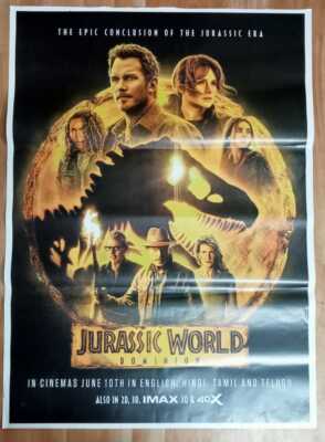 Jurassic World Dominion 2022 Rare Movie POSTer India Promo Orig Ltd Stock Eng