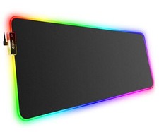 RGB Gaming Mouse Pad Large Mousepad with Led Light PC Gaming Accessories Blac...