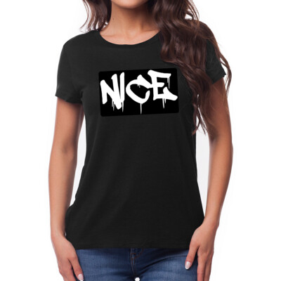 EAKS  Damen Girlie T-Shirt Motiv: ''Nice-Graffiti-Tag'' Hip Hop Rap Old School