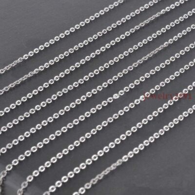 50pcs Wholesale Bulk Strong Stainless Steel Womens Rolo Link Necklace 16-24''