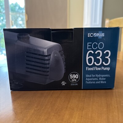 Eco Plus Submersible Pump 633, 590 gph, hydroponics, aquarium, ponds...
