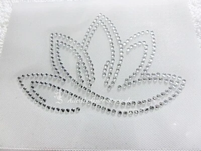 KAROSTONEBOX Hotfix Bügelbild Strass Lotus Blüte Blume Crystal 191019