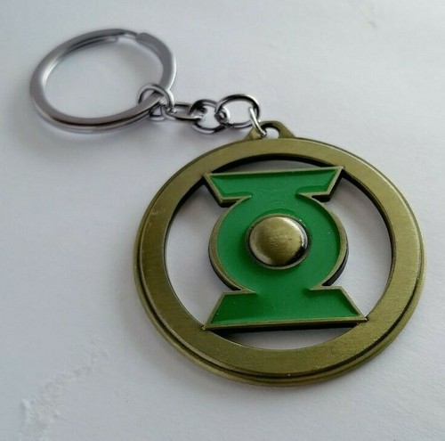 Green Lantern DC Comics Keychain Antique Brass Metal Keyring Cosplay Ships Free - Picture 4 of 10