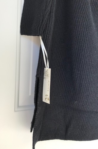 NWT Women’s Kaisley Black Open Shoulder Oversized V-Neck Rib Knit Sweater, Sz XS - Picture 9 of 12