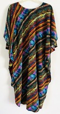 VTG 1960-70s PSYCHEDELIC Caftan DRESS OF MANY COLORS House of Ross DALLAS, TEXAS
