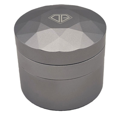 Grinder Black Leaf Diamant Kräutermühle 51mm Mühle Crusher Grau 3Tlg. + Schaber