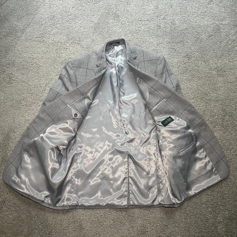 NWT Lauren Ralph Lauren Men's UltraFlex Lexington Blazer Gray Size 44L   - Image 3 of 4
