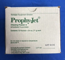 Tooth powder, spray cleaner, Dentsply-ProphyJet cleaner powder, 15/2.5 oz Packs