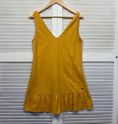 Ghanda Dress Womens Small Mustard Sleeveless Linen Blend V Neck Ladies | eBay UK Ghanda Dress Womens Small Mustard Sleeveless Linen Blend V Neck Ladies | eBay UK