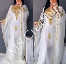 SALE!! New White Wedding Dress African Attire Kaftan Arabian Plus Size Abaya 442
