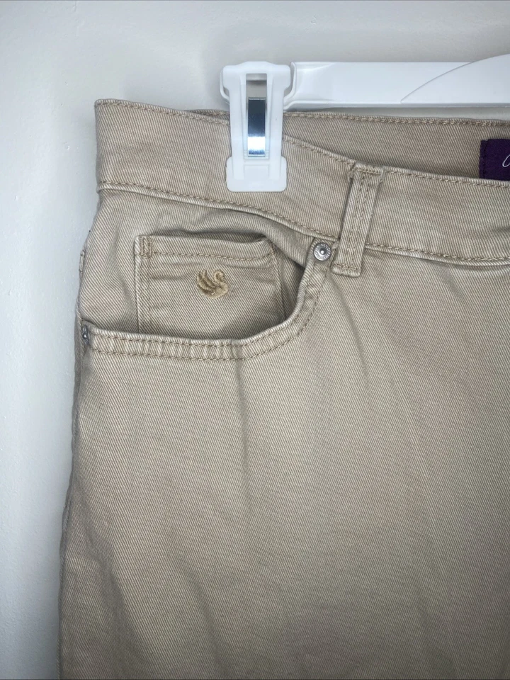 Женские бежевые хаки Gloria Vanderbilt Amanda размер 12 с высокой талией цвет Missy/Short - Изображение 3 из 4