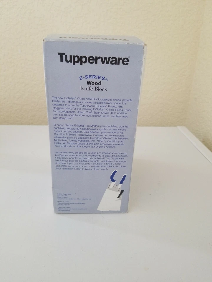 Wooden Knife Block Tupperware E-Series Solid Wood In Box - Image 2 of 4