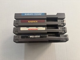 4 game lot Nintendo NES - Karate Champ, Karnov, Wrestlemania, Renegade