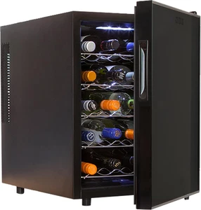 20-Bottle Refroidisseur de vin avec porte en verre & Contrôle numérique pour tous les types de vin