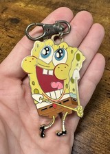 2007 Universal Studios SpongeBob SquarePants Large Lanyard Metal 3" Keychain
