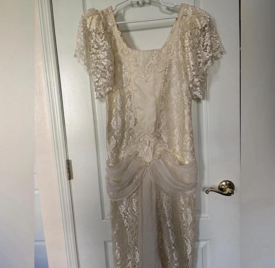 Vestido de novia vintage años 20 - Buen estado - Talla grande Foto 4 de 4