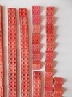 Vintage 1940's lot 180 Halsam American toy bricks pressed wood red & tan — photo 6