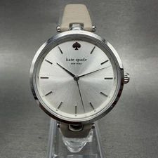 Kate Spade Holland Watch Women 34mm Silver Dial Silver Tone Round New Battery