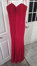 La Femme strapless strech formal gown with piping