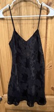 Vintage Victoria  s Secret Gold Label Black Floral Jacquard Chemise Slip Petite P