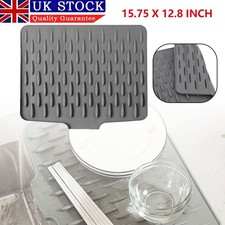 Silicone Dish Draining Mat Folding Kitchen Pans Drainer Tray Drying Board Pad