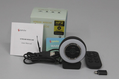 Angetube 60FPS 1080P Webcam mit Ringlicht, mit 5X Digitalzoom und Fernbedienung