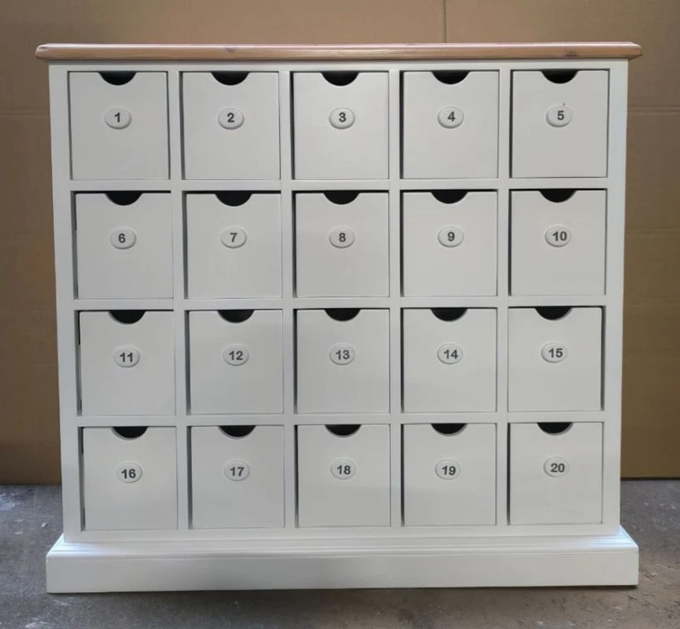 Casa Padrino Landhausstil Apothekerkommode mit 20 Schubladen Weiß / Braun 105 cm - Bild 1 von 1