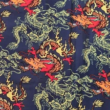 Sportek International Nylon Spandex 58w Fabric Activewear Dragon Themed 2 yds