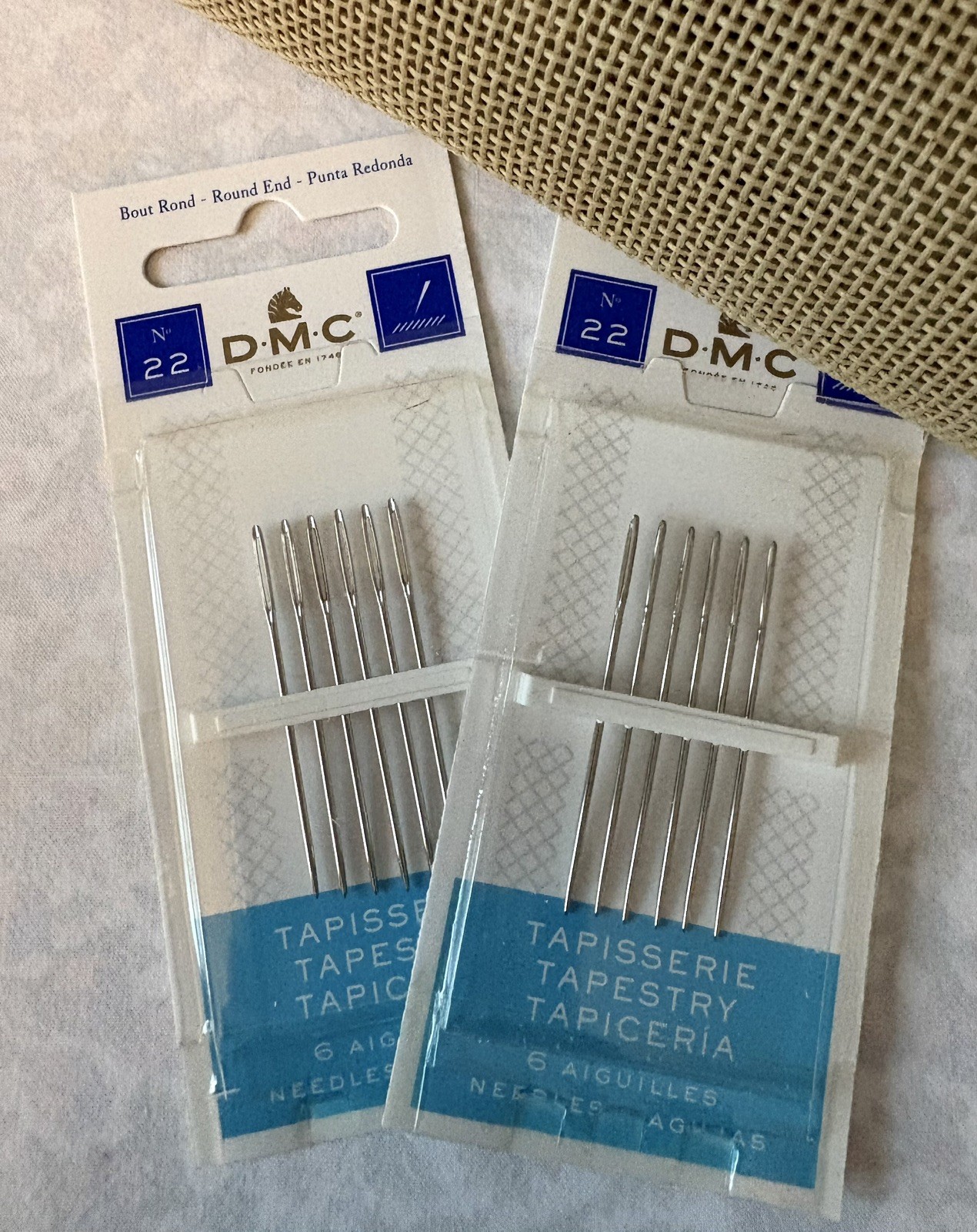 DMC Size 22 Tapestry Needles. Includes 2 packs, 6 needles pe