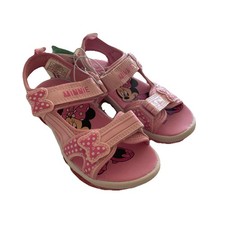 Disney Minnie Mouse Double Hook  Loop Toddler Girl Sandal Light Up Pink 10
