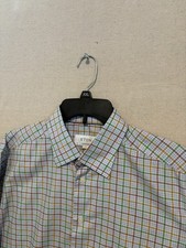 Eton Contemporary Shirt Mens XL 43 17 Blue Multicolor Check Long Sleeve Colorful