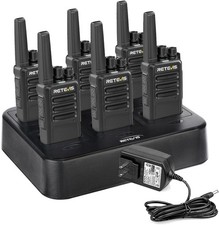 6Pack Retevis RT68 Two Way Radio Long Range Walkie Talkies With 6 Way Charger