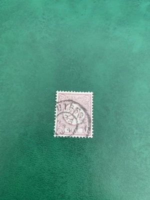 timbre nederland 2 1/2 cent série numéral oblitéré - Photo 1/2