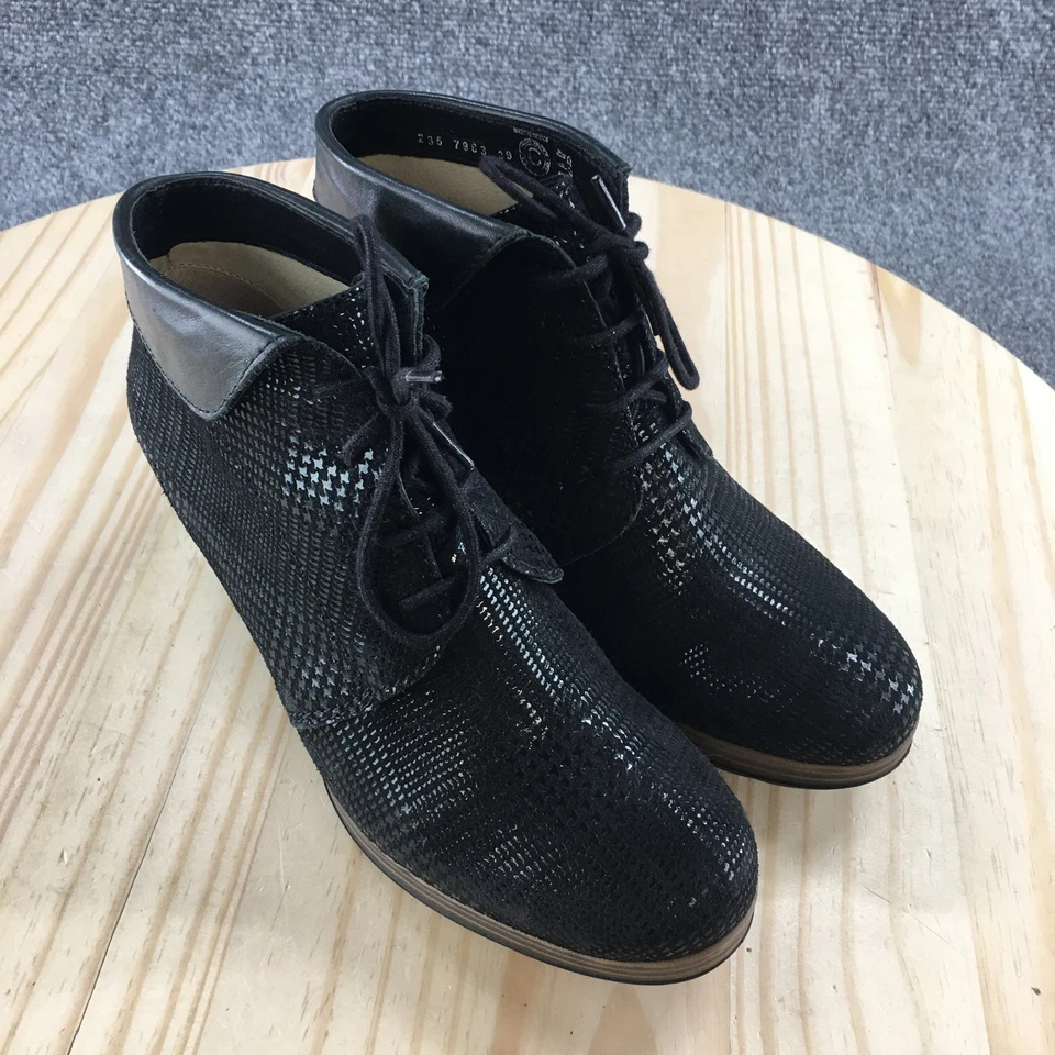 Wolky Boots Mujer 39 Jacquerie Botín Negro Con Cordones Cómodo Tacones Cubanos Foto 3 de 4