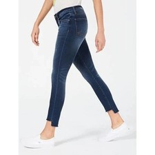 Kut from the Kloth Skinny Jeans Womens 10 Blue Dark Wash Raw Hem Stretch Denim