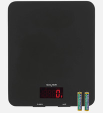Salter Digital Kitchen Scale Electronic Glass Platform Easy Read Display Black U