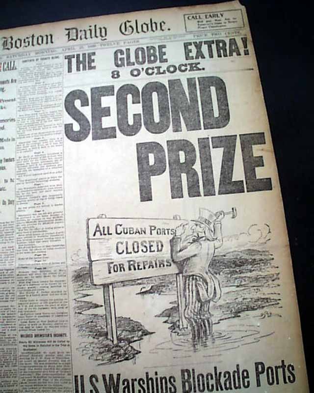 1898 SPANISH AMERICAN WAR CUBA NAVAL BLOCKADE HAVANA Admiral Sampson Newspaper