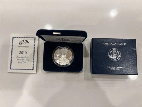 2010-W American Eagle Proof Silver Dollar 1 oz .999 w/ Box & COA West Point Mint