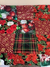 Handmade Patchwork Christmas/Holiday Lap ,Throw Quilt,35.5 x 48 inches