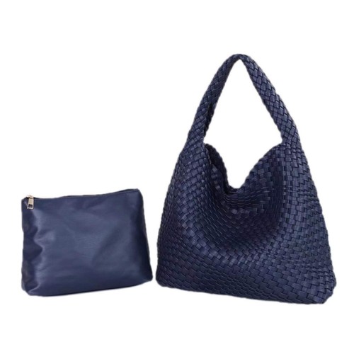 The Willow | Large Woven Vegan Leather Tote - Lavender main image 0