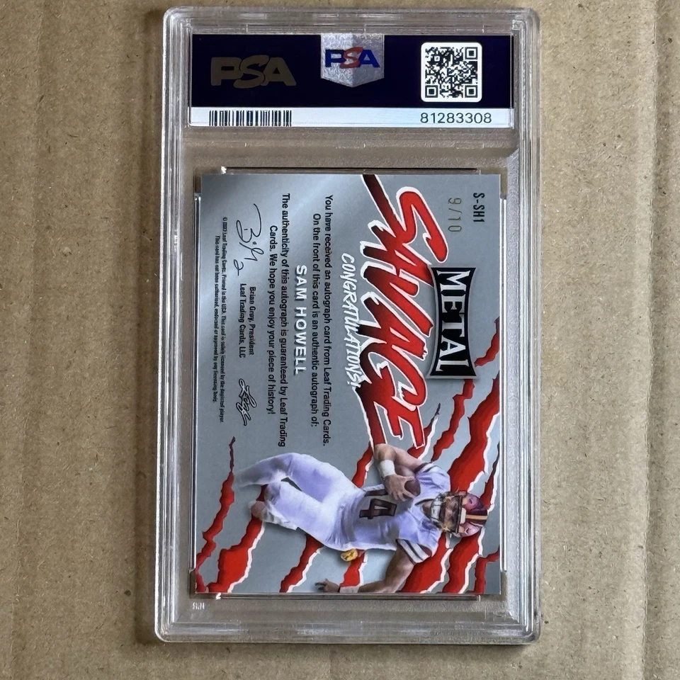 2023 LEAF METAL #S-SH1 SAM HOWELL SAVAGE AUTOGRAPH /10 MINT PSA 9 - Image 3 of 3