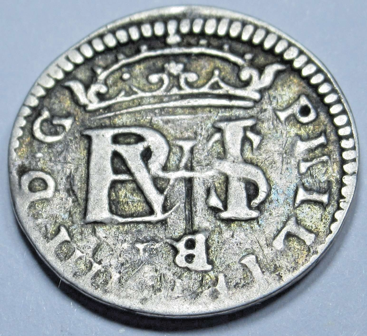 1652 VF-XF Spanish 1/2 Reales Antique Colonial 1600's Cross Pirate