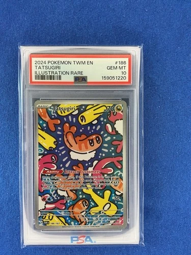 2024 POKEMON TWM EN-TWILIGHT MASQUERADE ILLUSTRATION RARE #186 TATSUGIRI PSA 10