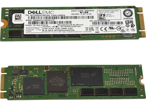 Dell EMC SSD 240GB SATA III M.2 6Gbs 512e MTFDDAV240TDU 0T2GFX für BOSS Karte