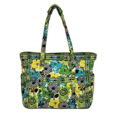 Vera Bradley Retired Limes Up Green Large Weekender Get Going Tote Bag RARE