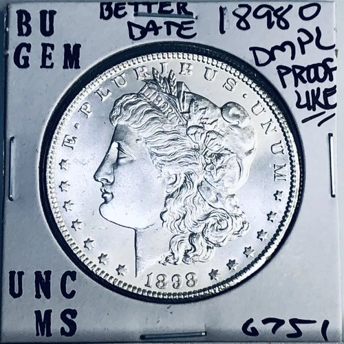 1898 O BU GEM MORGAN SILVER DOLLAR UNC MS+++ U.S. MINT RARE COIN 6751