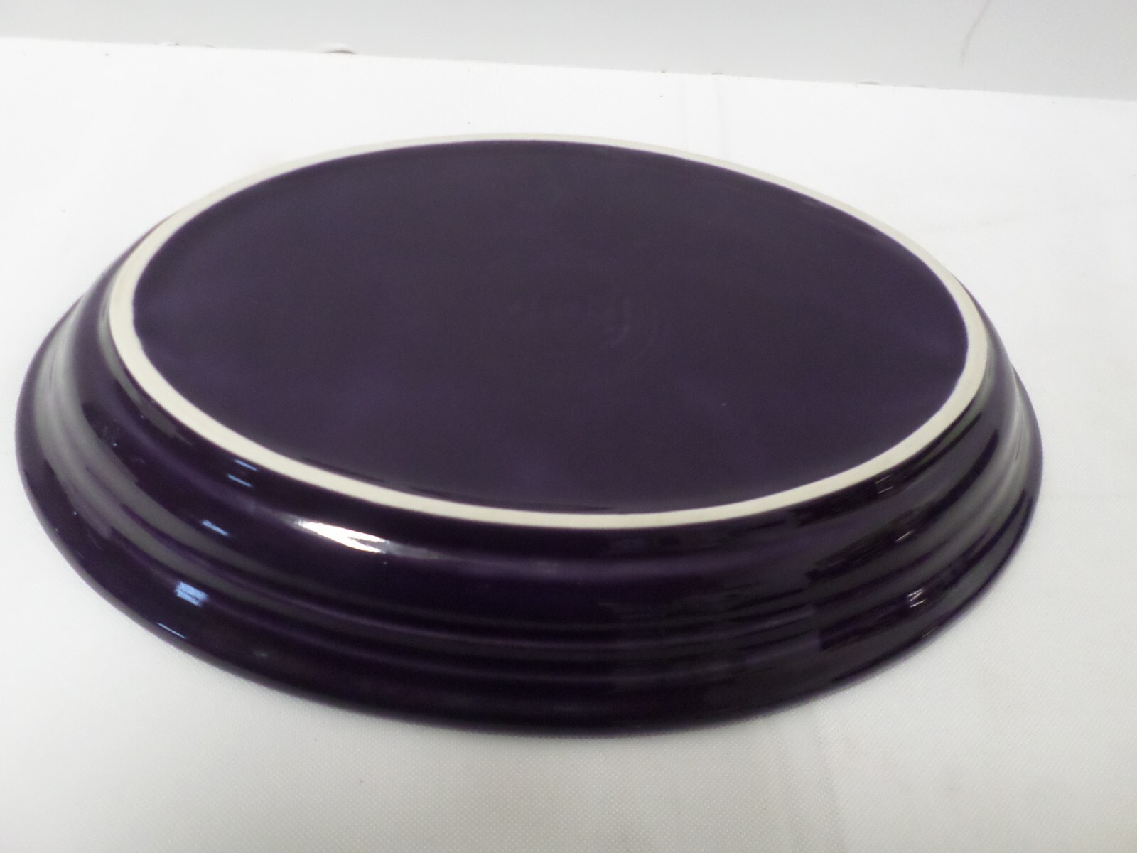Vintage Fiestaware Small Purple Plum Oval Stoneware Platter 9.5" x 7