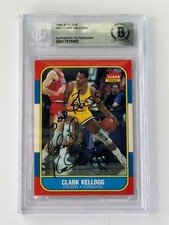 CLARK KELLOGG RC AUTO BECKETT AUTHENTICATED 1986-87 FLEER INDIANA PACERS