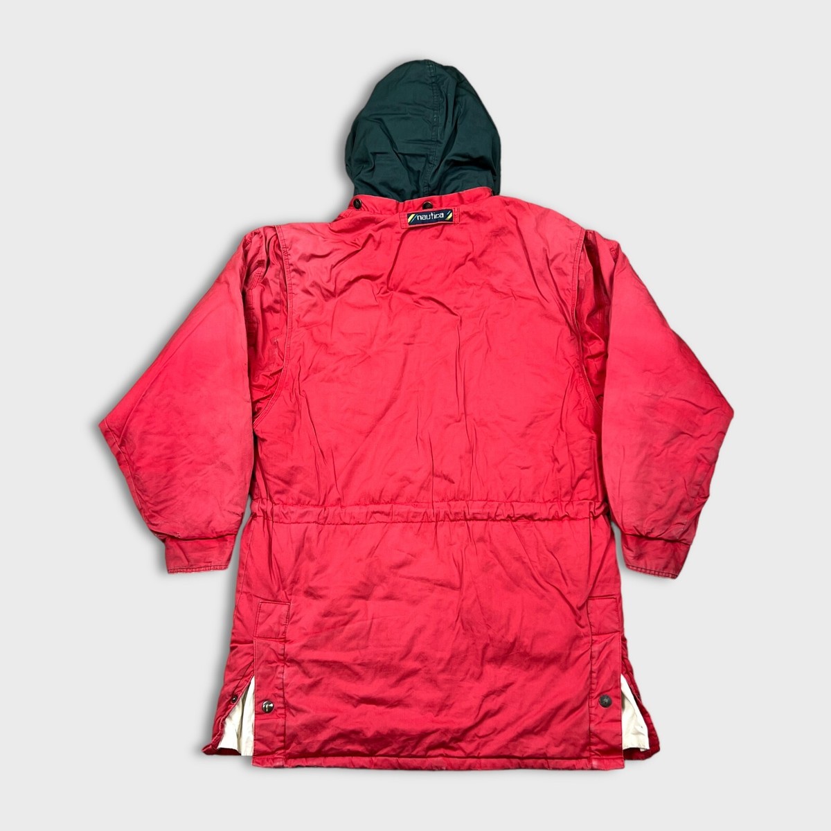 Vintage 90s Nautica Jacket Mens Large Red Full Zip Faded Outdoor