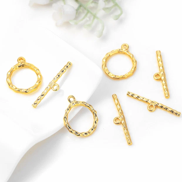 4pcs Gold/Silver Tone Round Ring Toggle Clasp,Circle Toggle Clasp,Bracelet Clasp - Image 3 of 3
